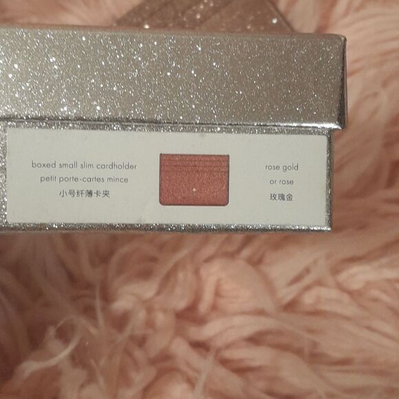 NWT KATE SPADE ROSEGOLD SHIMMY GLITTER FABRIC CARDHOLDER - Picture 5 of 9